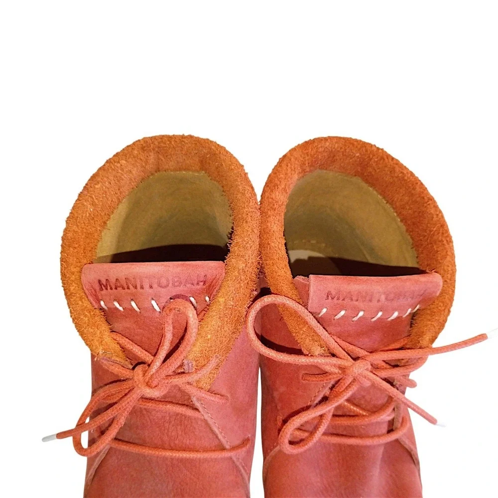 Manitobah Mukluks Tamarack Waterproof Boots Men's 10 Orange Suede Leather Winter